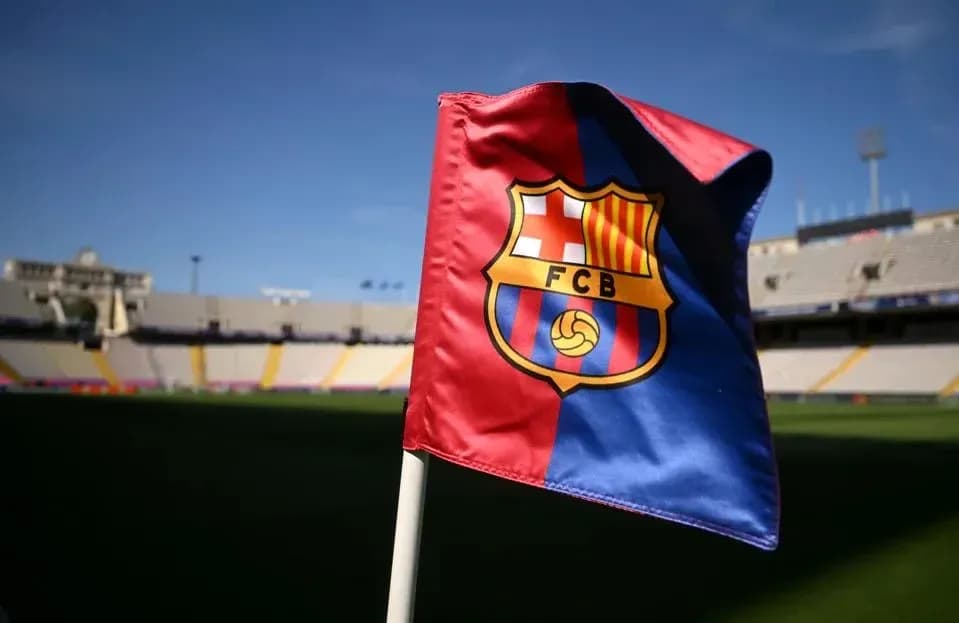 FC Barcelona flag at the stadium FC Barcelona flag at the stadium