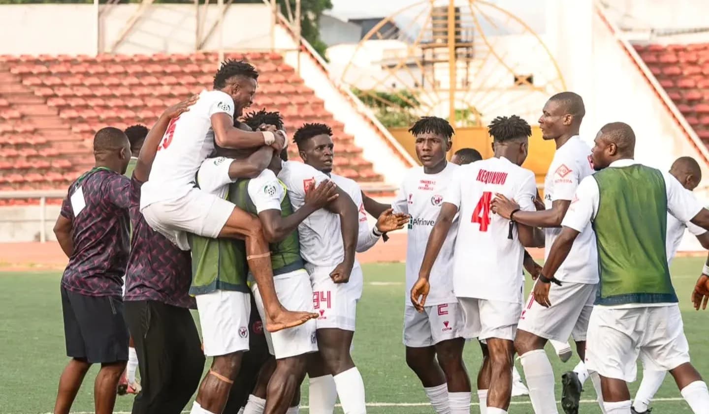 Celebration after a goal during NPFL match Celebration after a goal during NPFL match