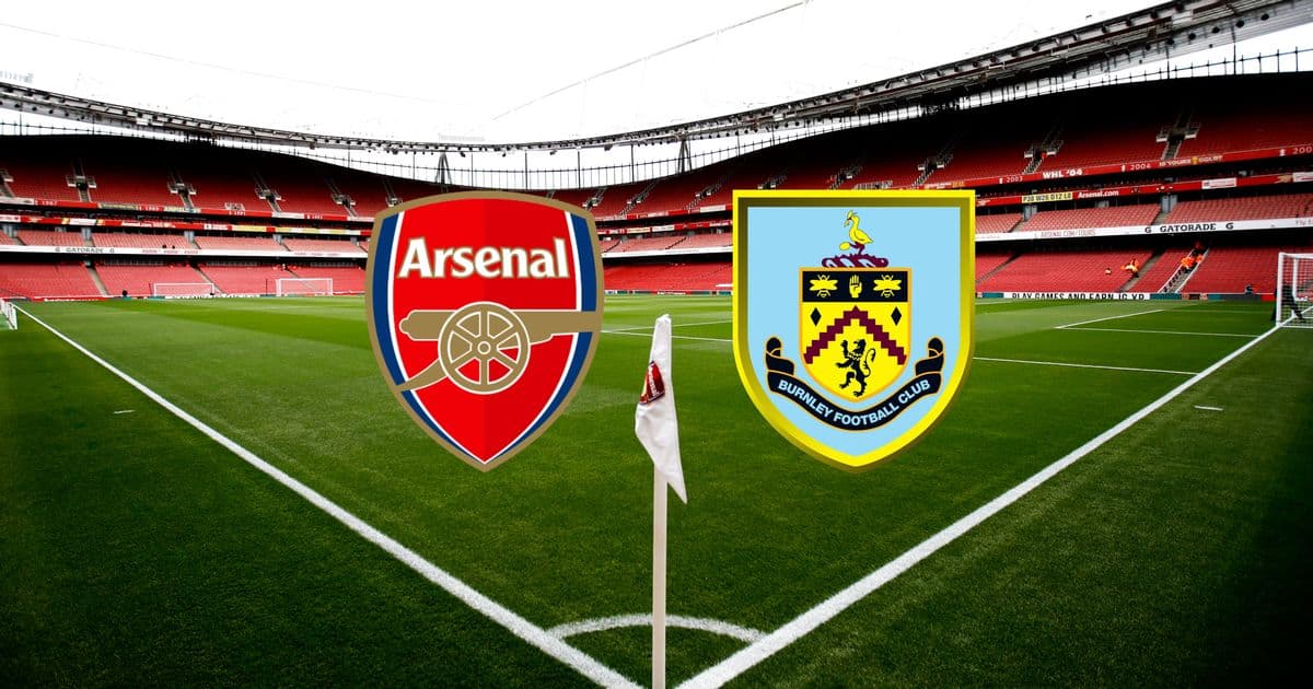 Arsenal and Burnley logos at the stadium Arsenal and Burnley logos at the stadium