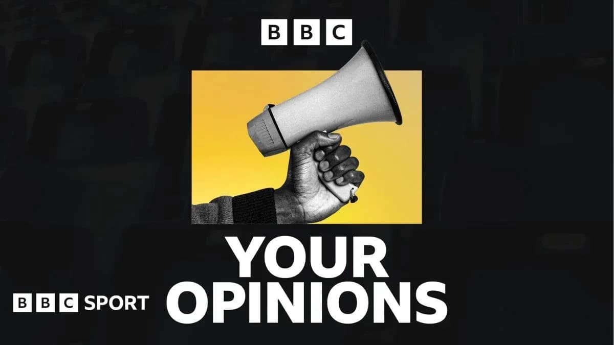 Megaphone held up with text 'YOUR OPINIONS' Megaphone held up with text 'YOUR OPINIONS'
