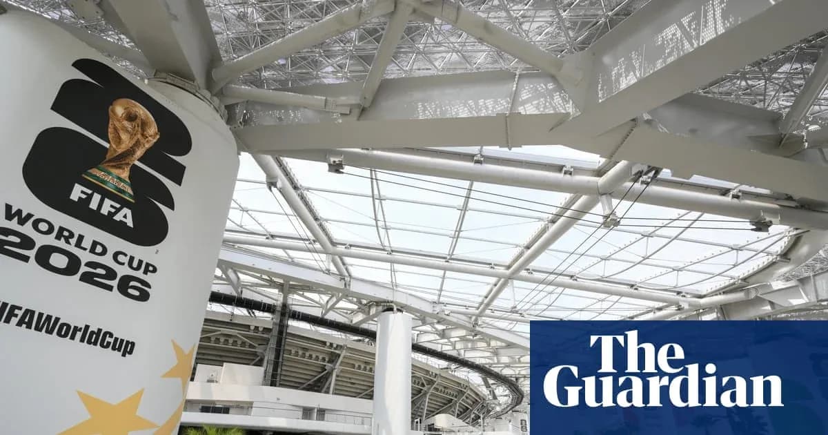FIFA World Cup 2026 logo displayed inside stadium FIFA World Cup 2026 logo displayed inside stadium