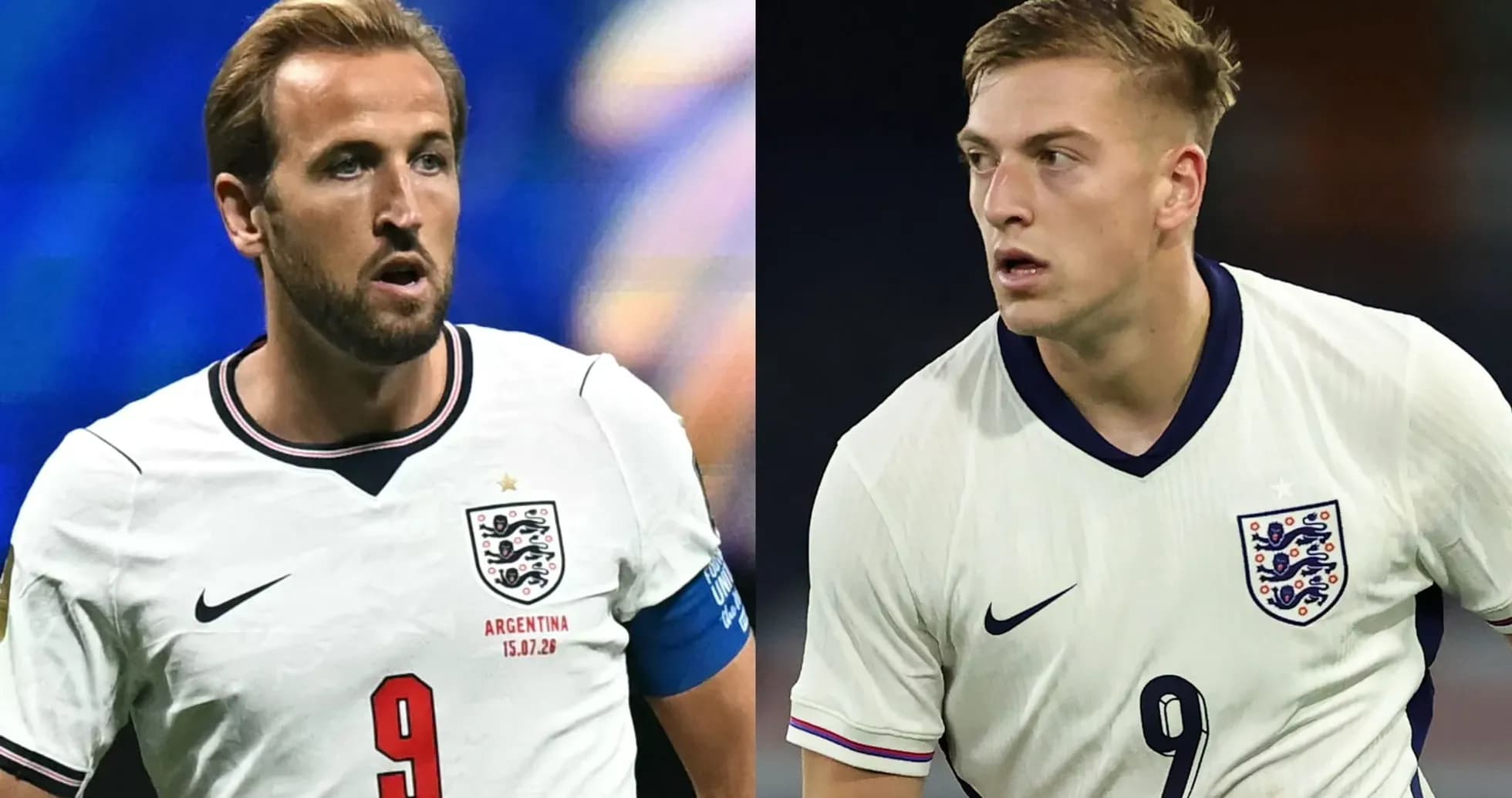Two England players in white kits during match Two England players in white kits during match
