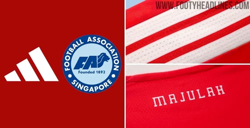 Adidas logo and Singapore Football Association jersey details Adidas logo and Singapore Football Association jersey details