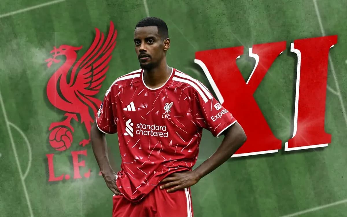 Player in Liverpool kit with club logo background Player in Liverpool kit with club logo background