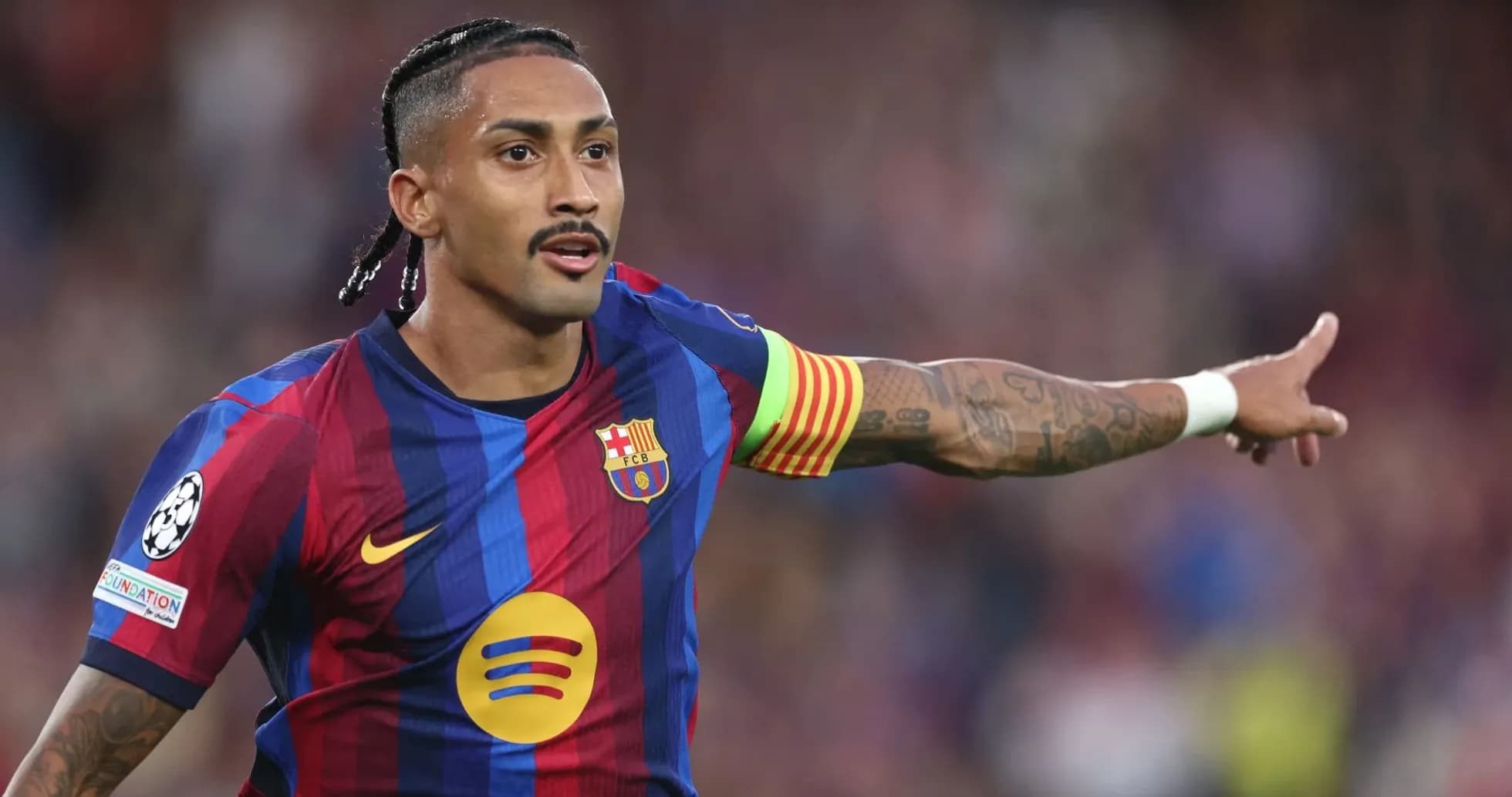 Barcelona player gesturing during a match Barcelona player gesturing during a match