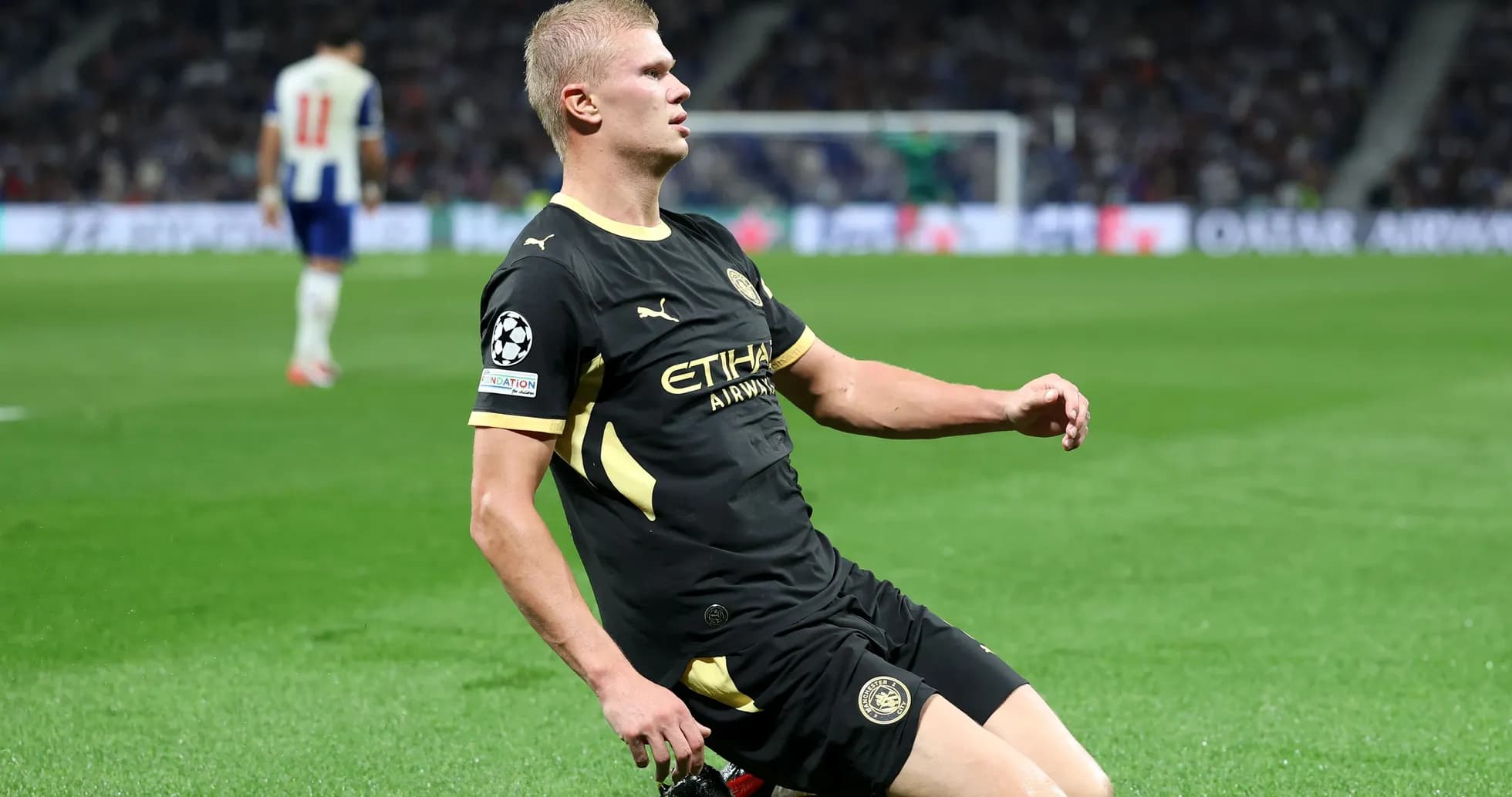 Player kneeling on field during Champions League match Player kneeling on field during Champions League match
