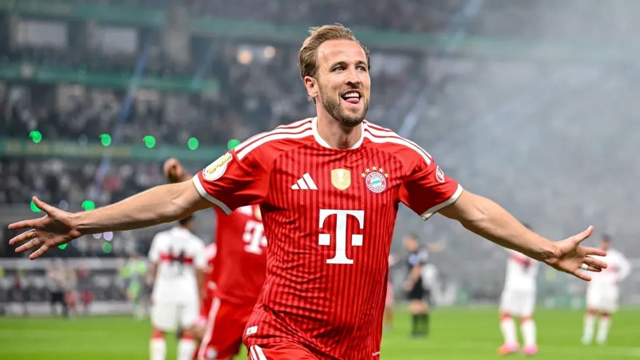 Player celebrating a goal for Bayern Munich Player celebrating a goal for Bayern Munich