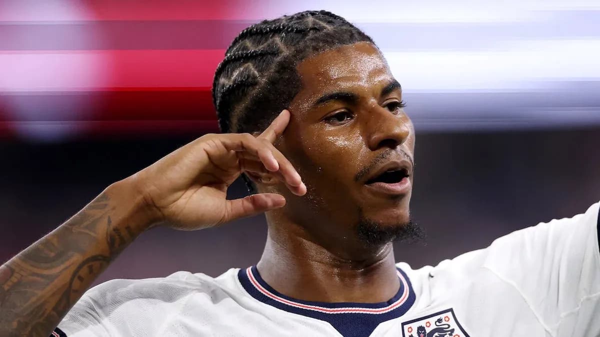 Player celebrating during a match wearing England jersey Player celebrating during a match wearing England jersey