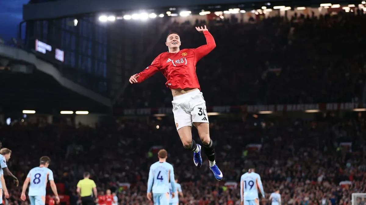 Player celebrating a goal during Manchester match Player celebrating a goal during Manchester match
