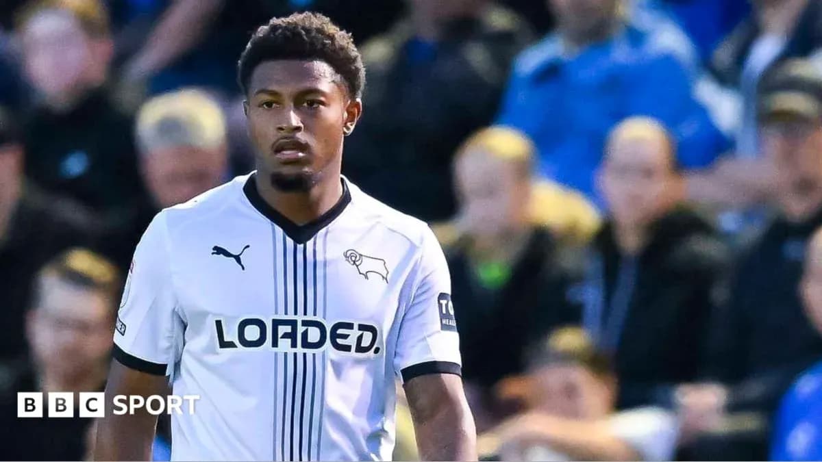 Player wearing Derby County kit during match Player wearing Derby County kit during match