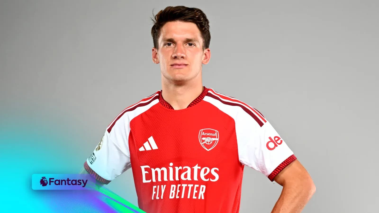 Player in Arsenal jersey posing for portrait Player in Arsenal jersey posing for portrait