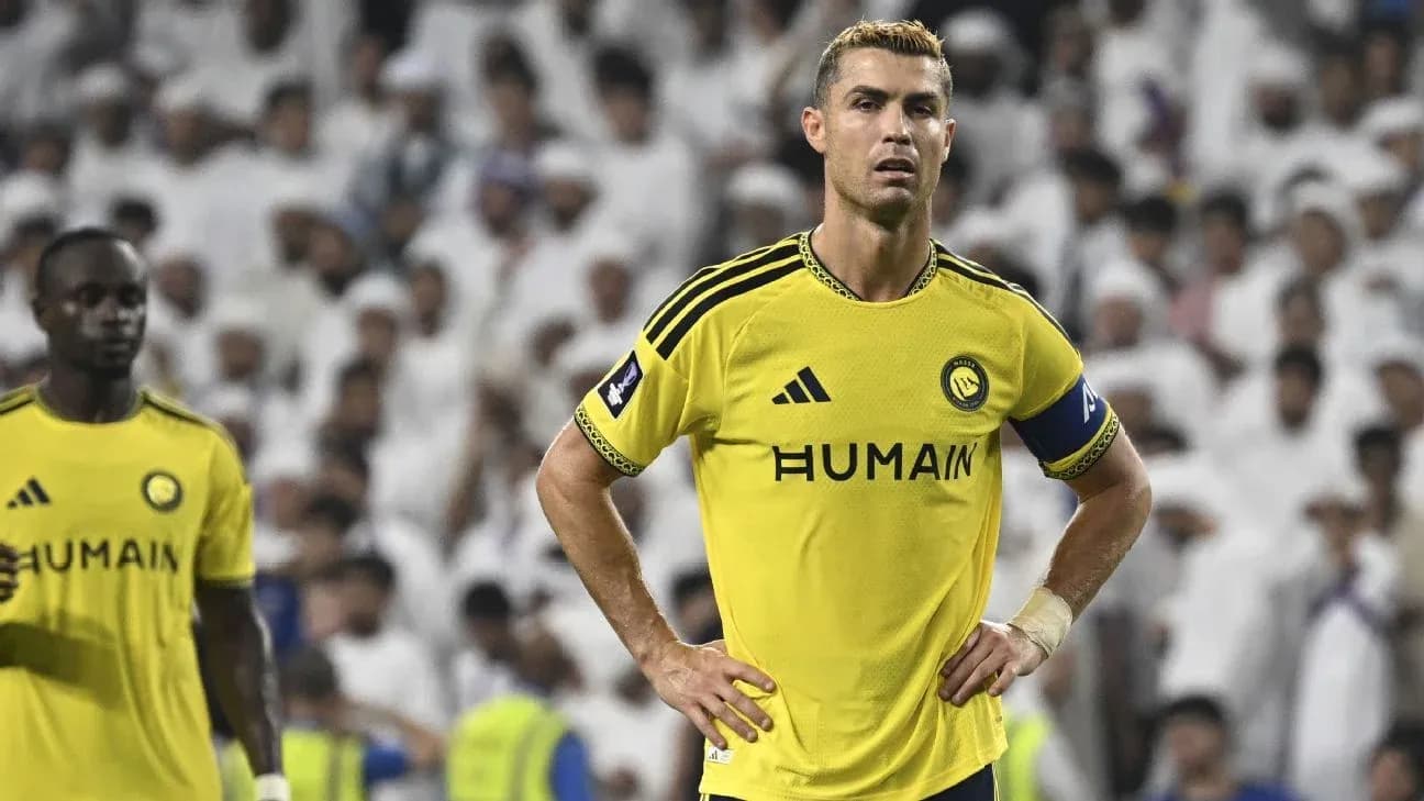 Cristiano Ronaldo in yellow jersey during match Cristiano Ronaldo in yellow jersey during match