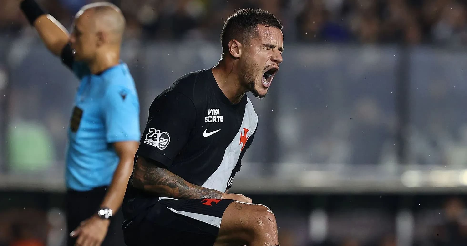 Player celebrating passionately during a match Player celebrating passionately during a match