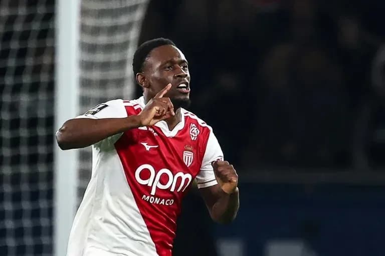 Player celebrating goal for AS Monaco Player celebrating goal for AS Monaco