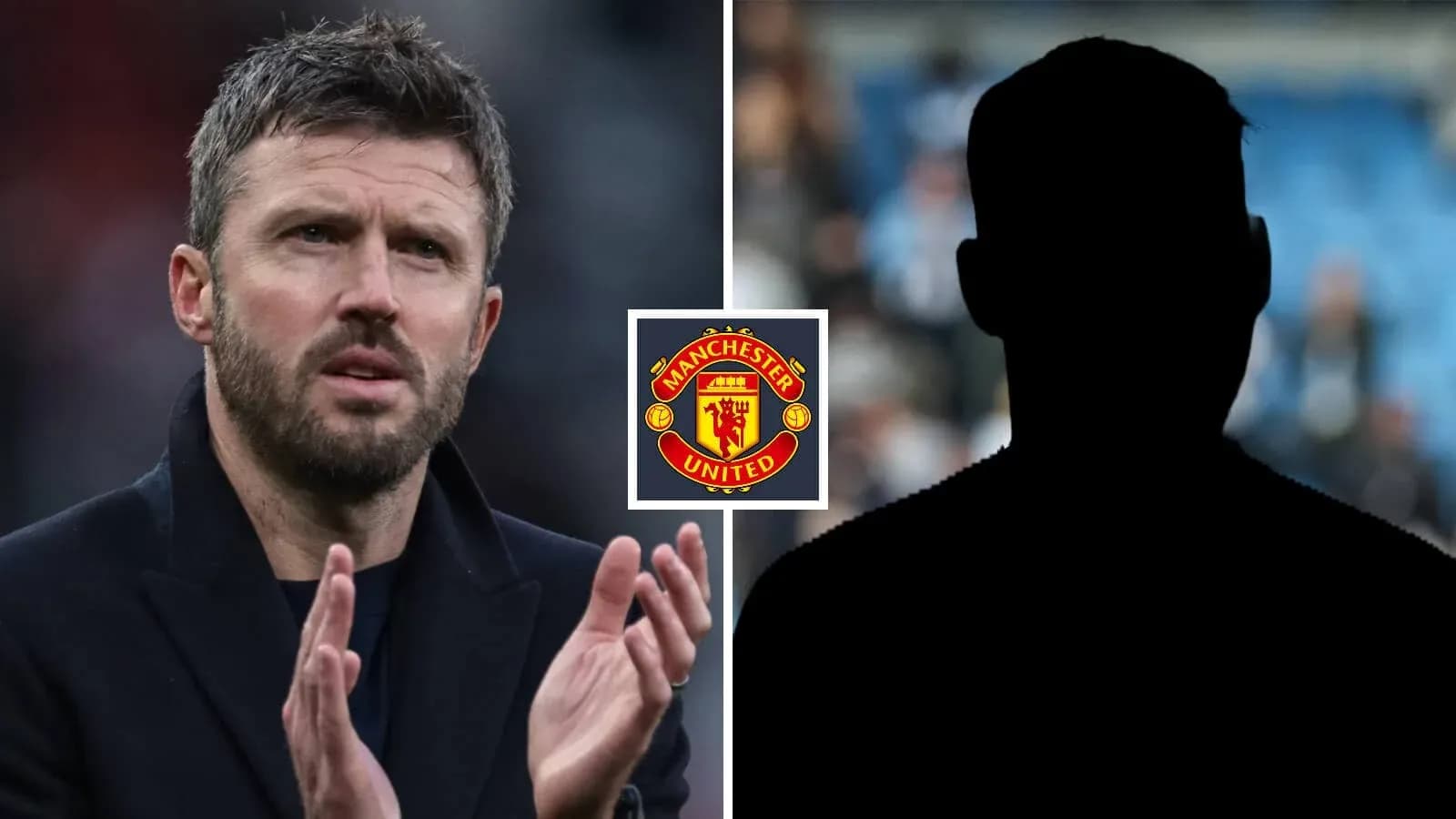Michael Carrick gesturing with Manchester United logo Michael Carrick gesturing with Manchester United logo