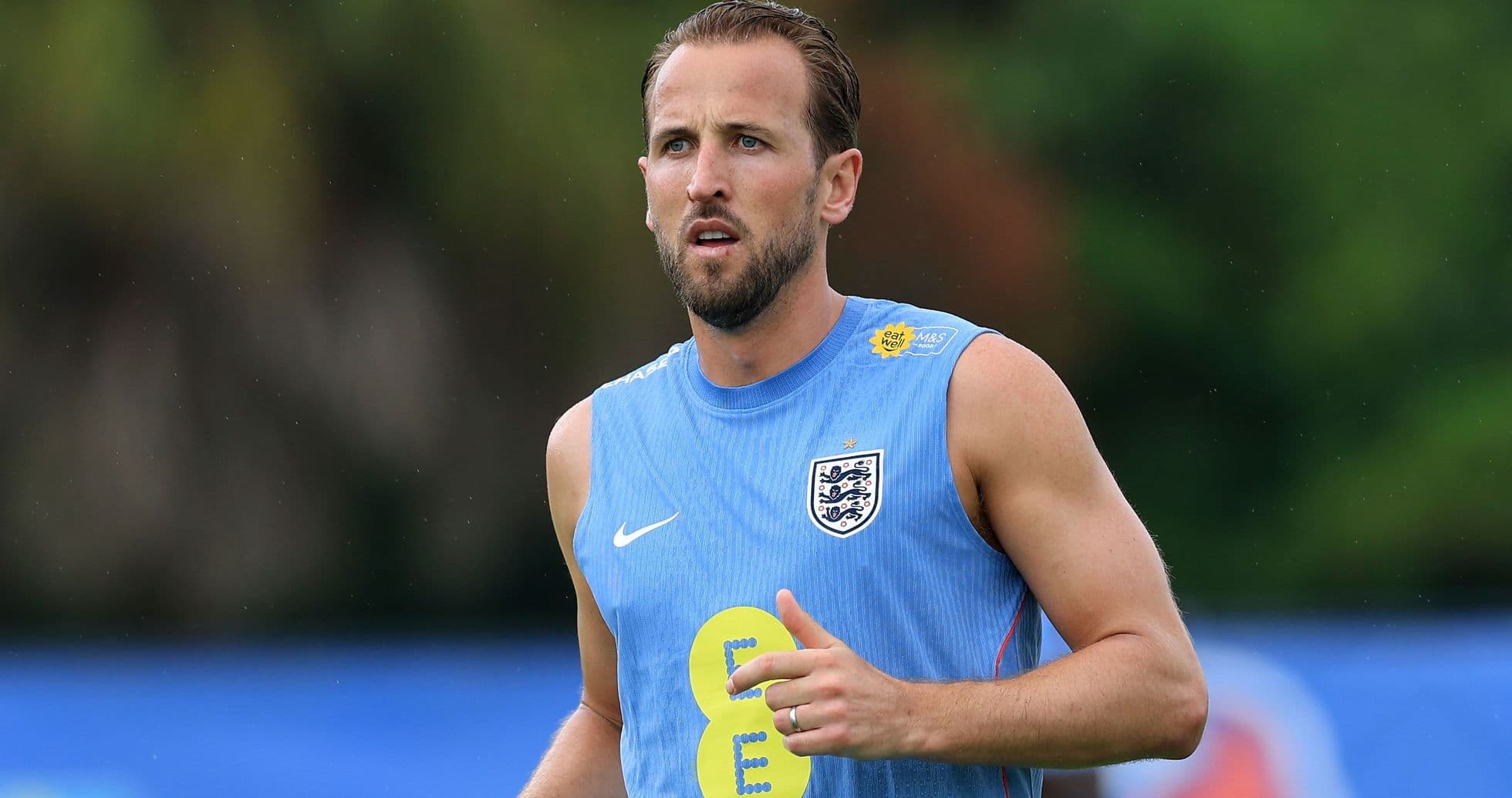 Player training in England kit during practice session Player training in England kit during practice session