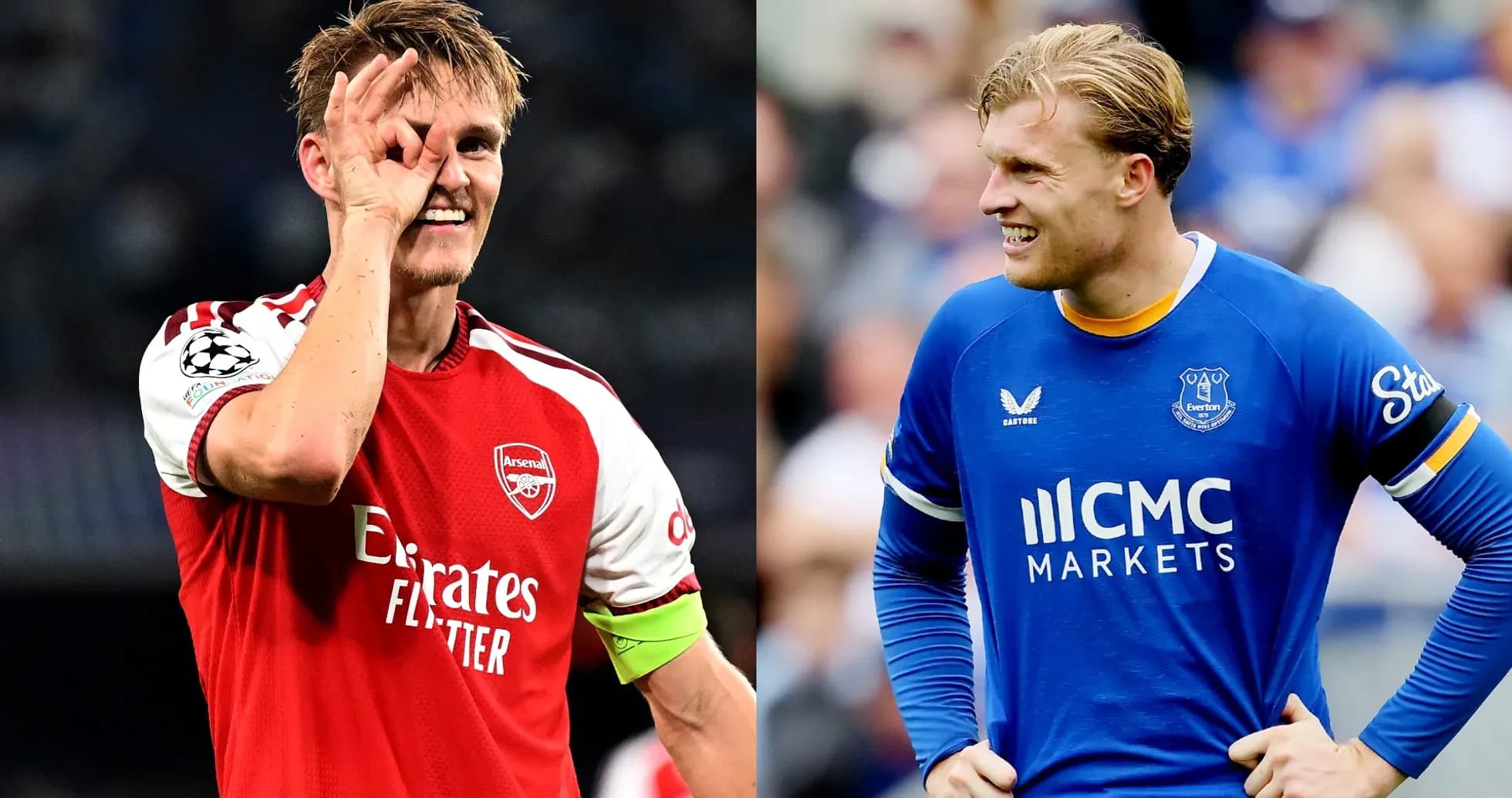 Arsenal and Everton players during match preparation Arsenal and Everton players during match preparation
