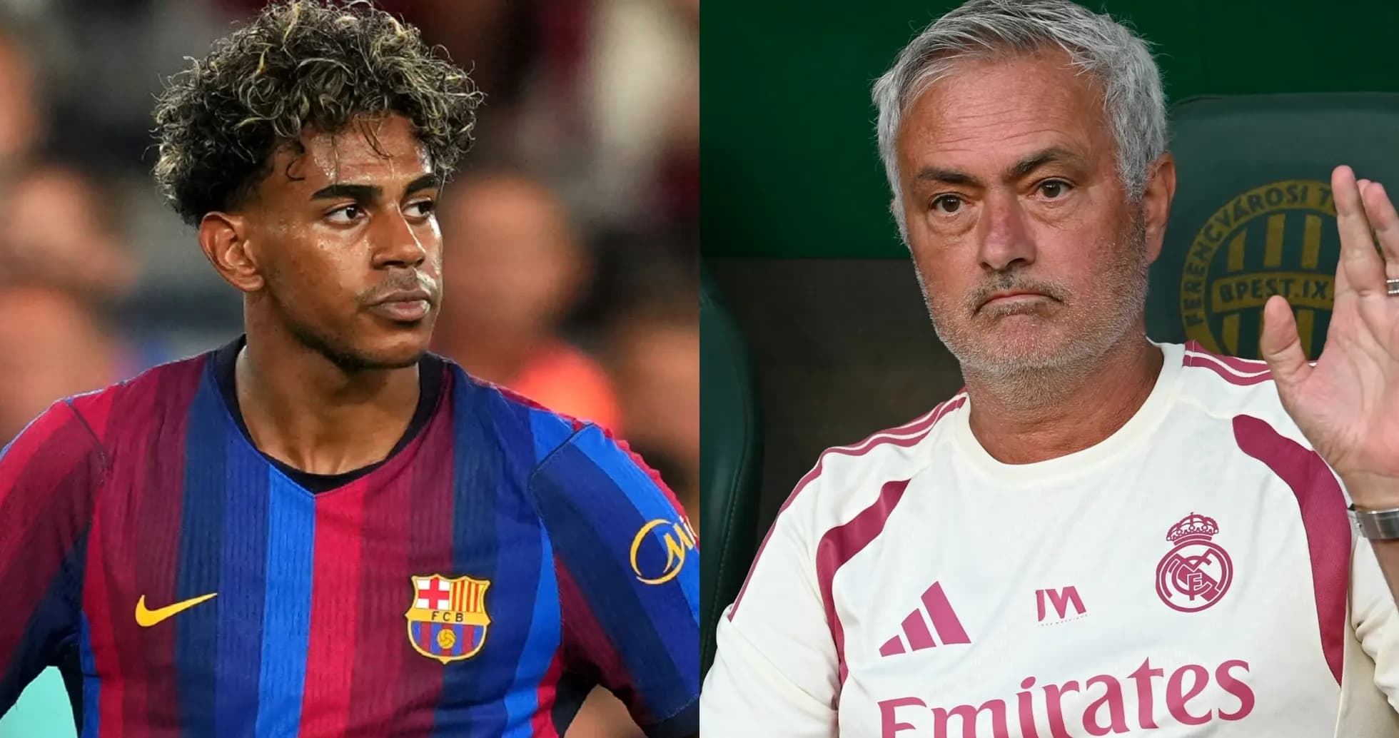 Barcelona player and coach José Mourinho side by side Barcelona player and coach José Mourinho side by side
