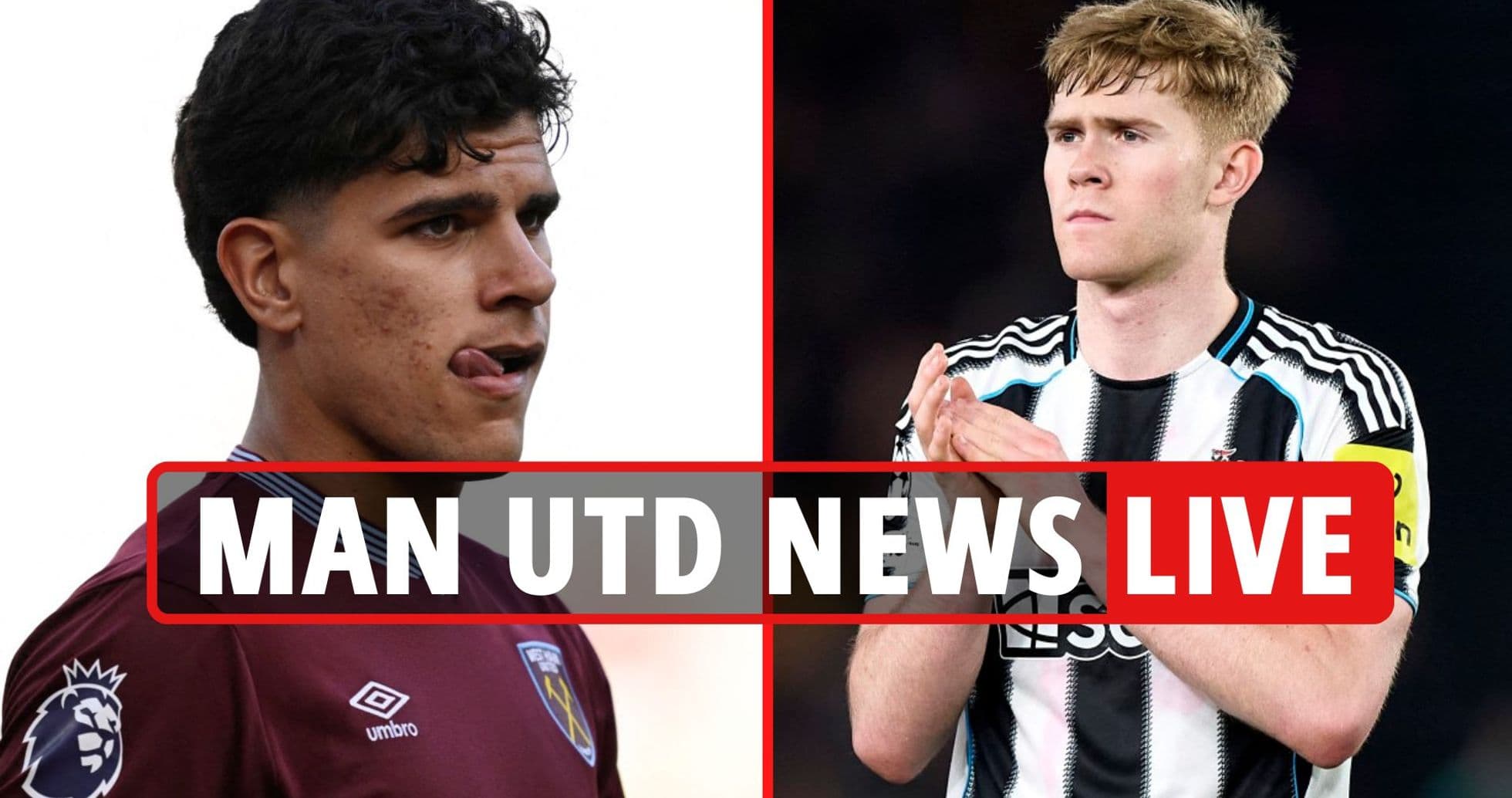 Two football players from West Ham and Newcastle United Two football players from West Ham and Newcastle United