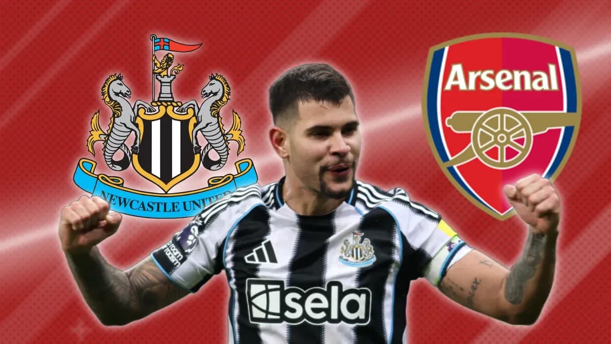 Newcastle player celebrating with club logos background Newcastle player celebrating with club logos background