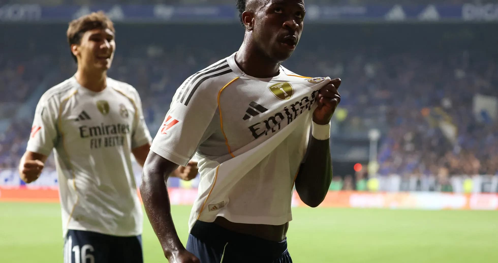Vinicius Junior celebrating goal for Real Madrid Vinicius Junior celebrating goal for Real Madrid