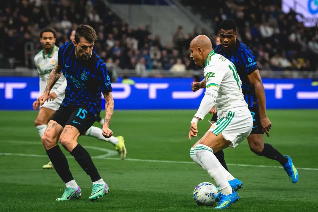 Players competing during AS Roma vs Inter match Players competing during AS Roma vs Inter match