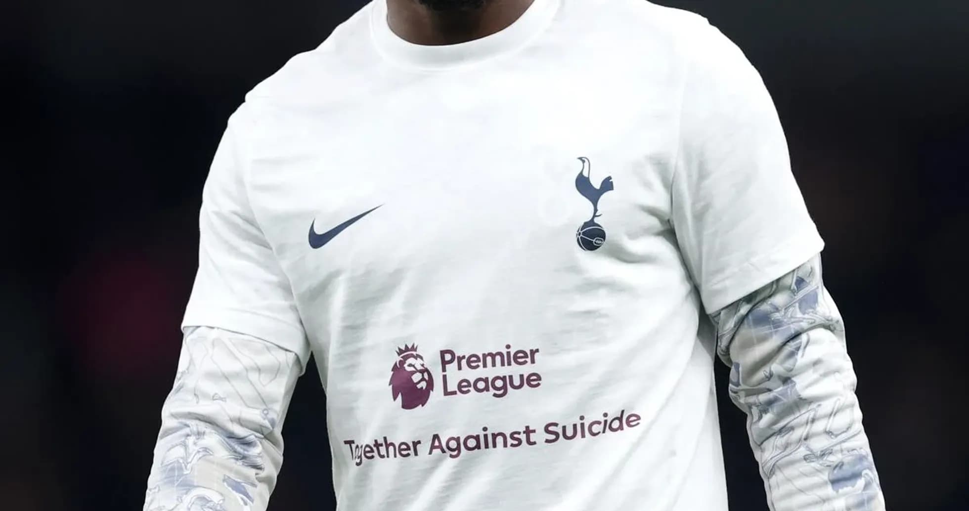 Player in warm-up shirt before match at stadium Player in warm-up shirt before match at stadium