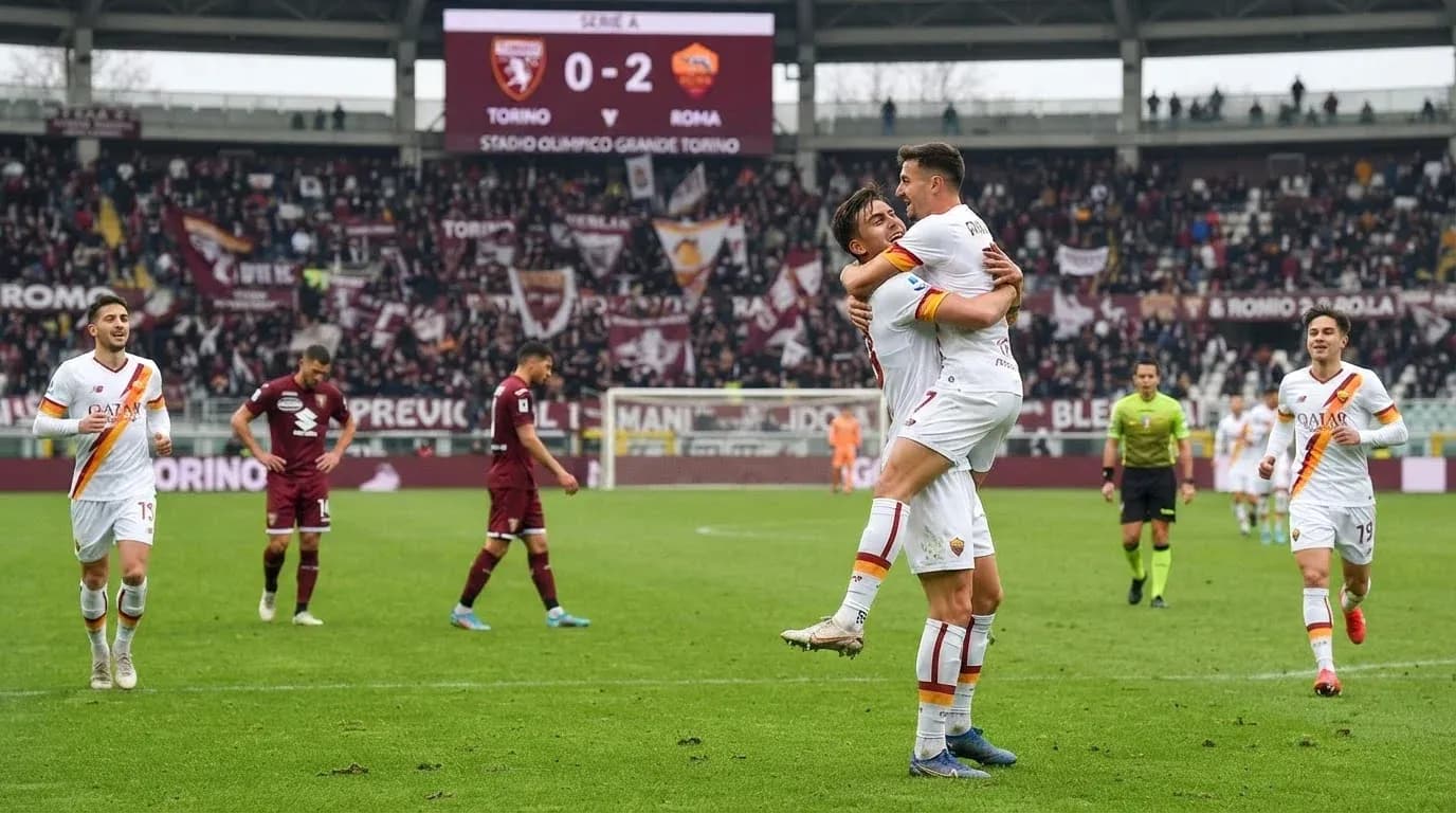 AS Roma players celebrating during Torino match AS Roma players celebrating during Torino match