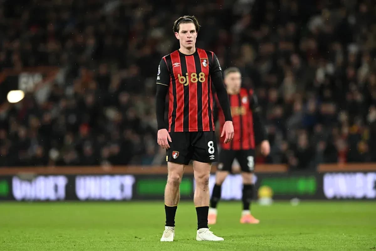 Bournemouth player standing on the pitch during match Bournemouth player standing on the pitch during match