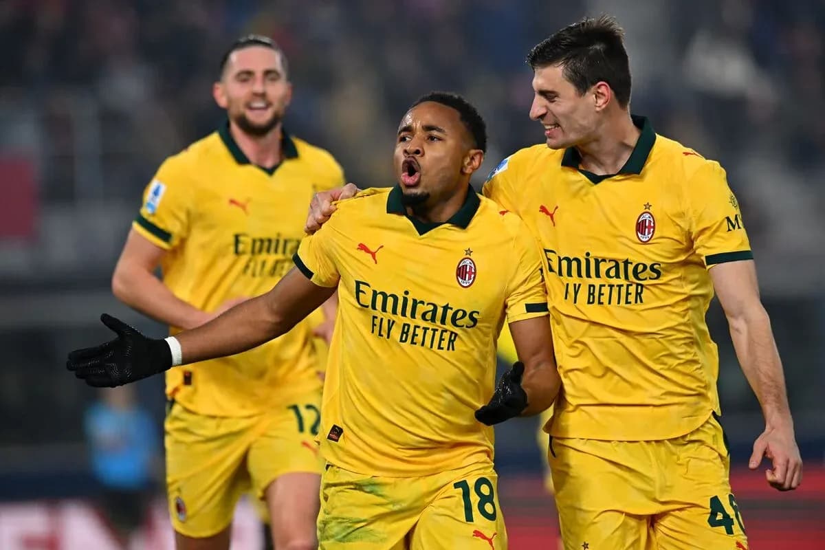 AC Milan players celebrating a goal during match AC Milan players celebrating a goal during match