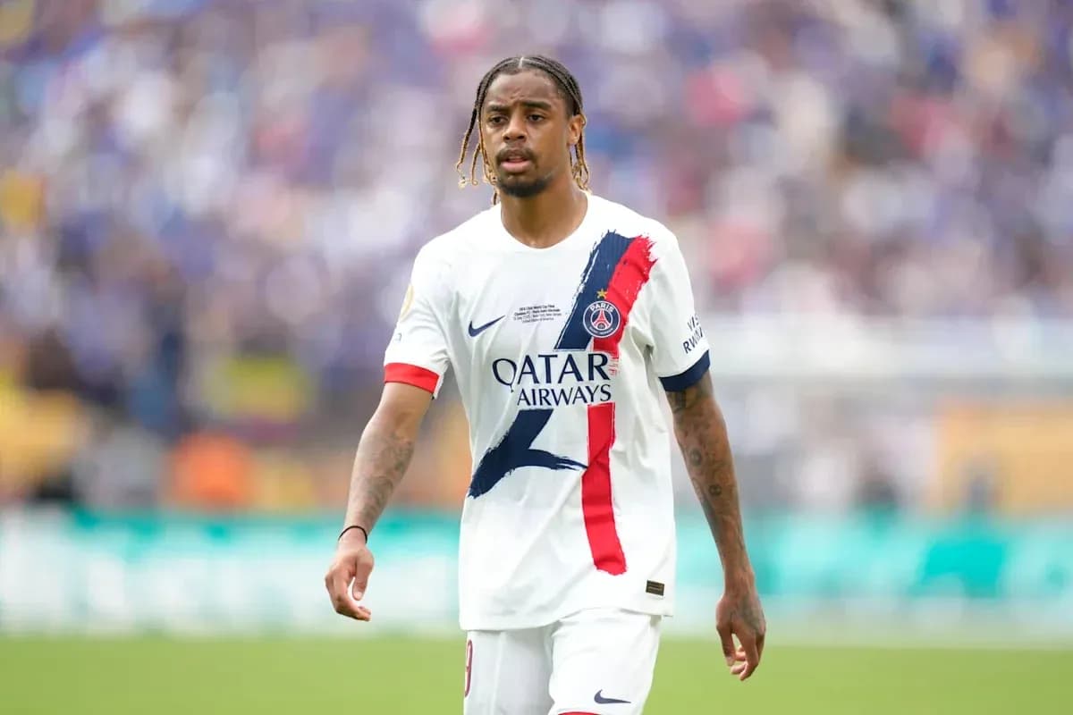 Player walking on field in PSG jersey Player walking on field in PSG jersey