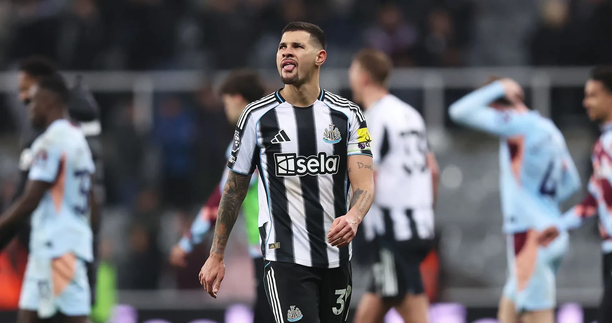 Newcastle player walking off after match defeat Newcastle player walking off after match defeat