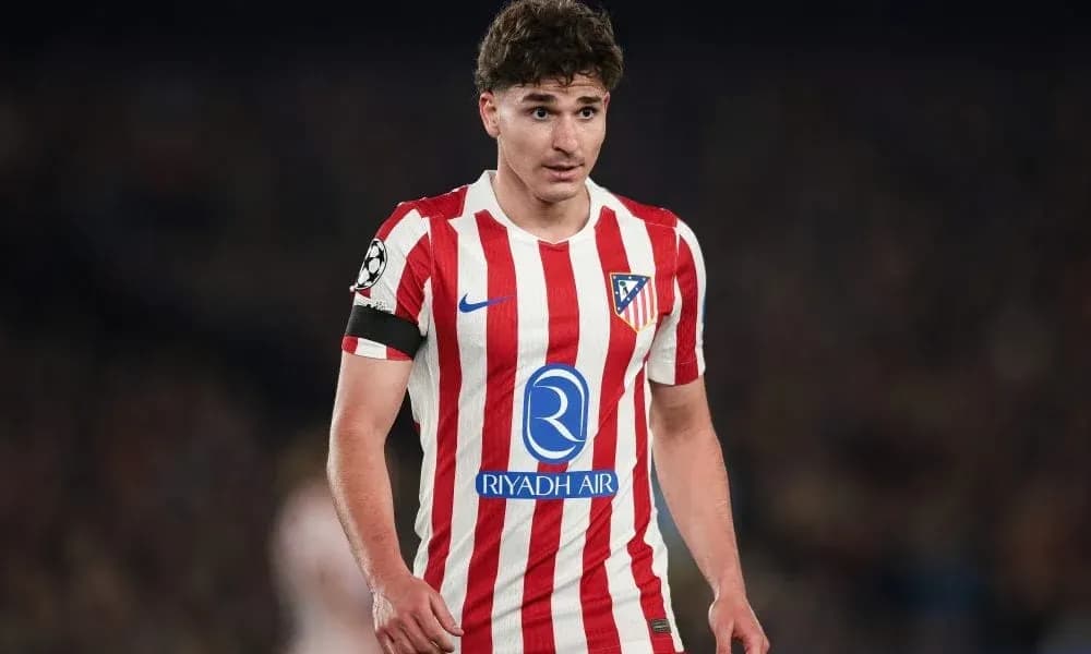 Player wearing Atlético Madrid jersey during match Player wearing Atlético Madrid jersey during match