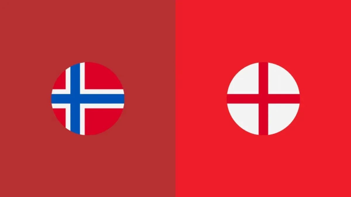 Flags of Norway and England side by side Flags of Norway and England side by side