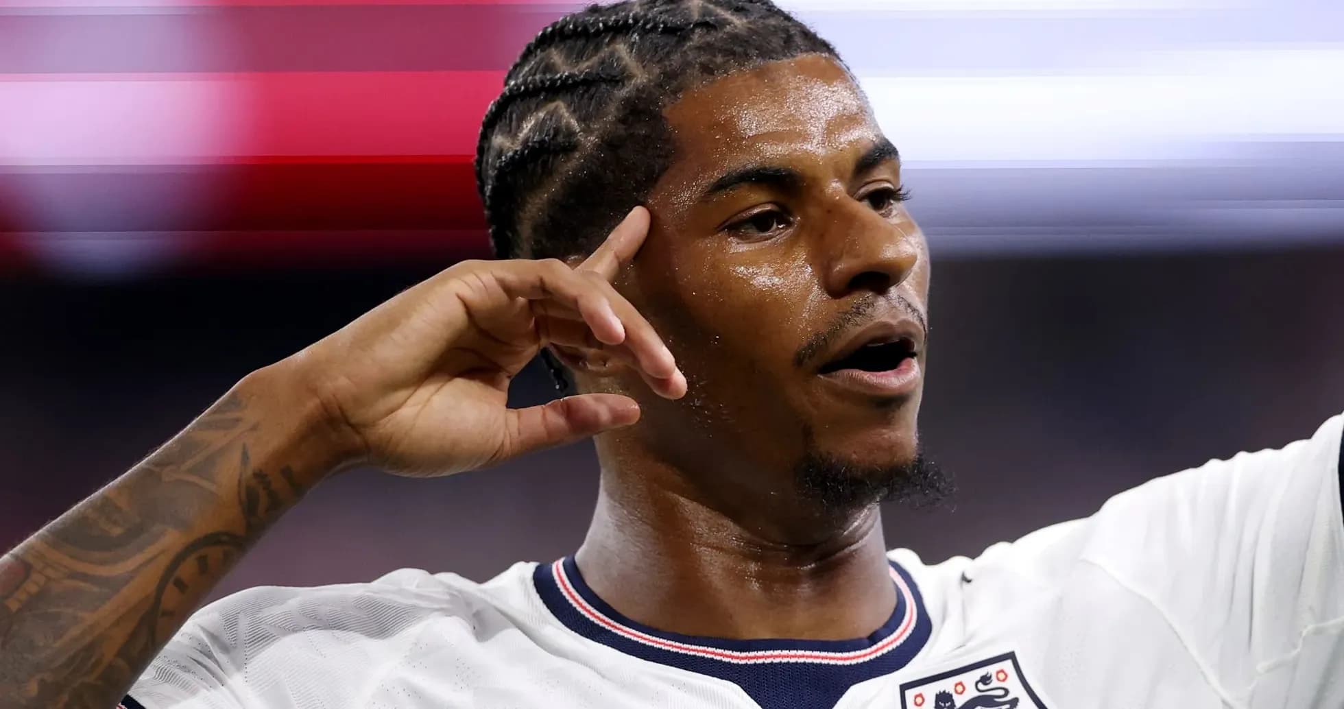 Player celebrating after scoring a goal during match Player celebrating after scoring a goal during match