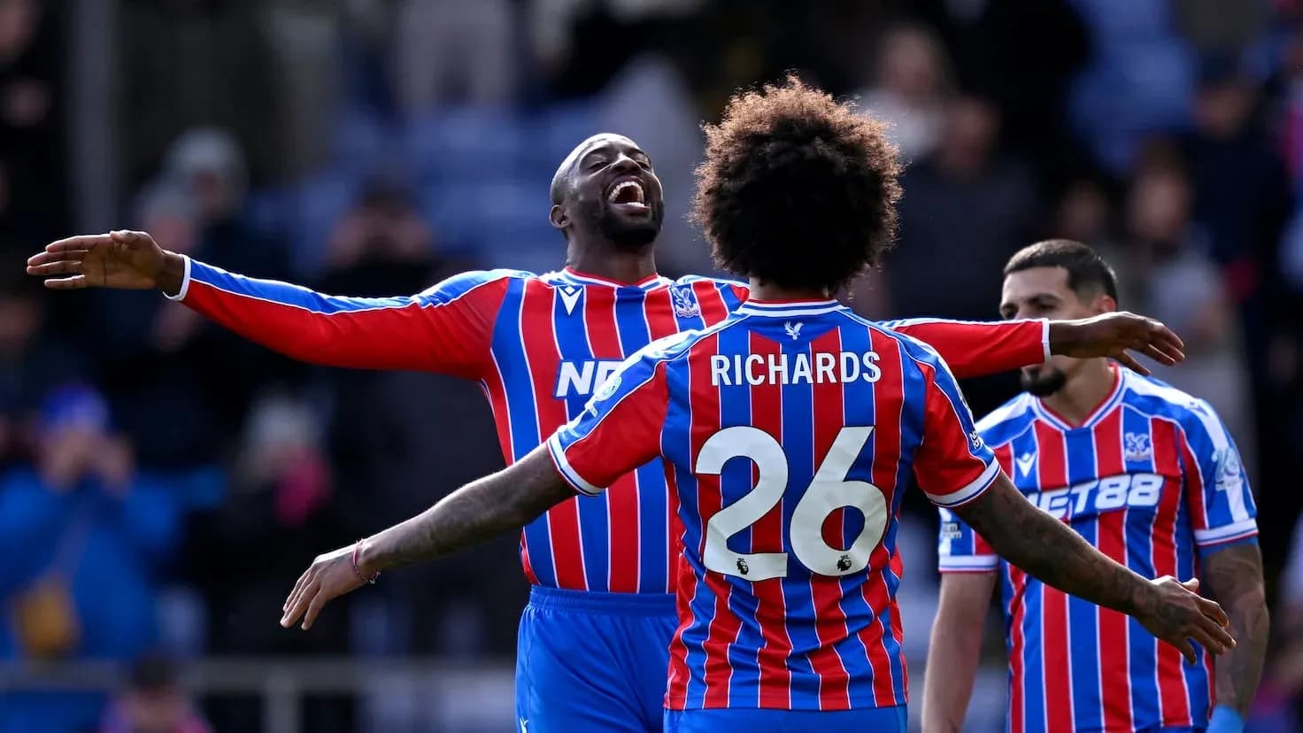 Crystal Palace players celebrating a goal Crystal Palace players celebrating a goal