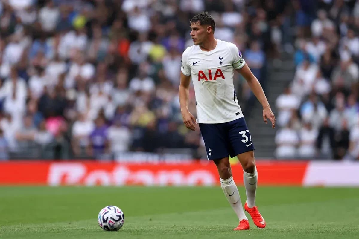 Player in Tottenham kit during match action Player in Tottenham kit during match action