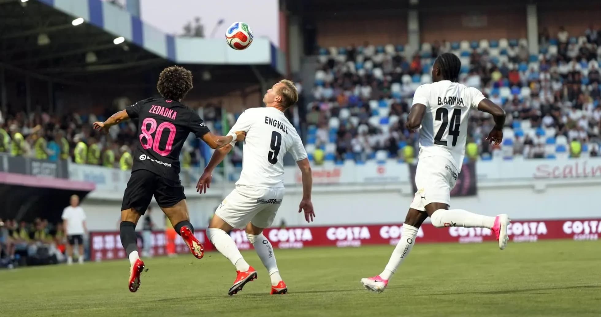 Zedadka and Engvall contesting for the ball Zedadka and Engvall contesting for the ball