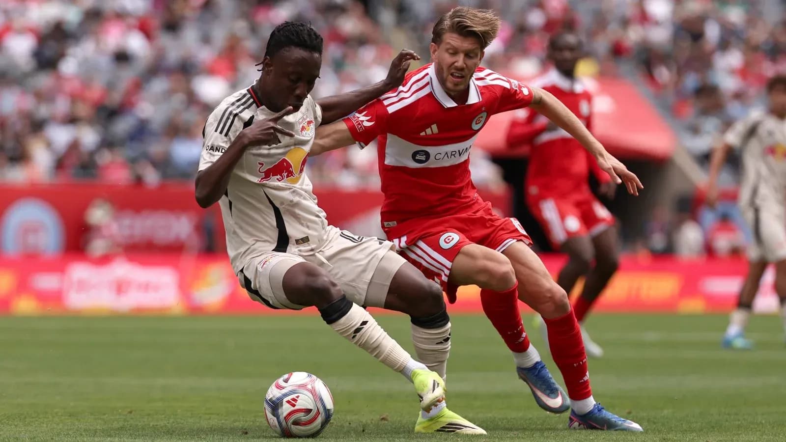 Players competing during New York Red Bulls match Players competing during New York Red Bulls match