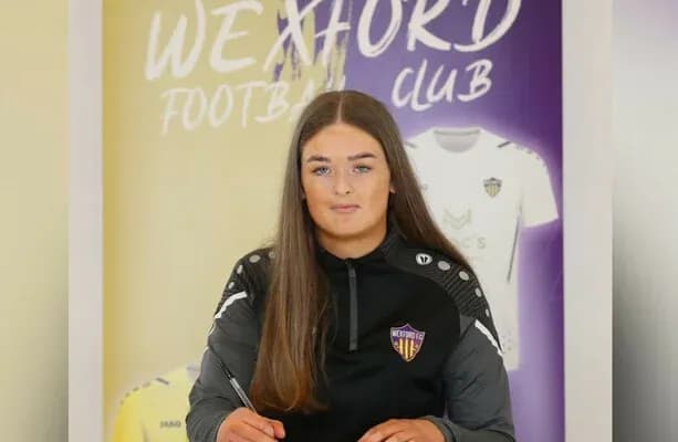 Player signing contract at Wexford Football Club Player signing contract at Wexford Football Club