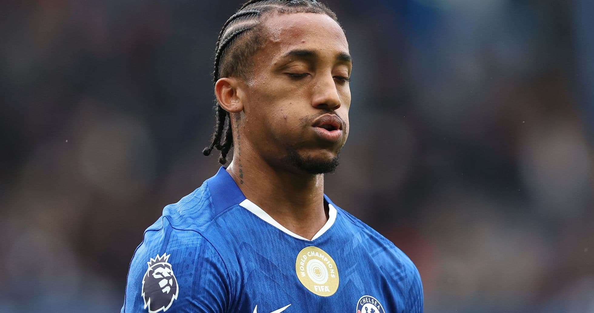 Chelsea player in blue kit during match Chelsea player in blue kit during match