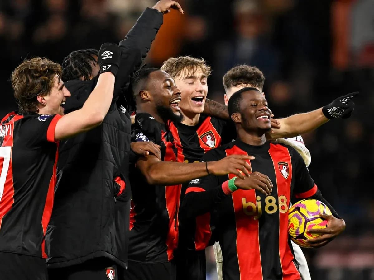 Bournemouth players celebrating a goal Bournemouth players celebrating a goal