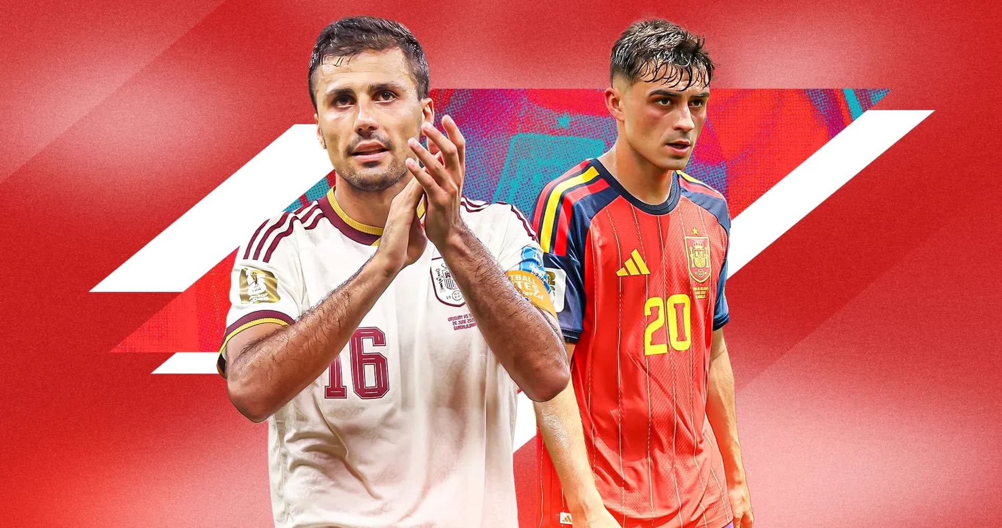 Two soccer players in national team jerseys Two soccer players in national team jerseys