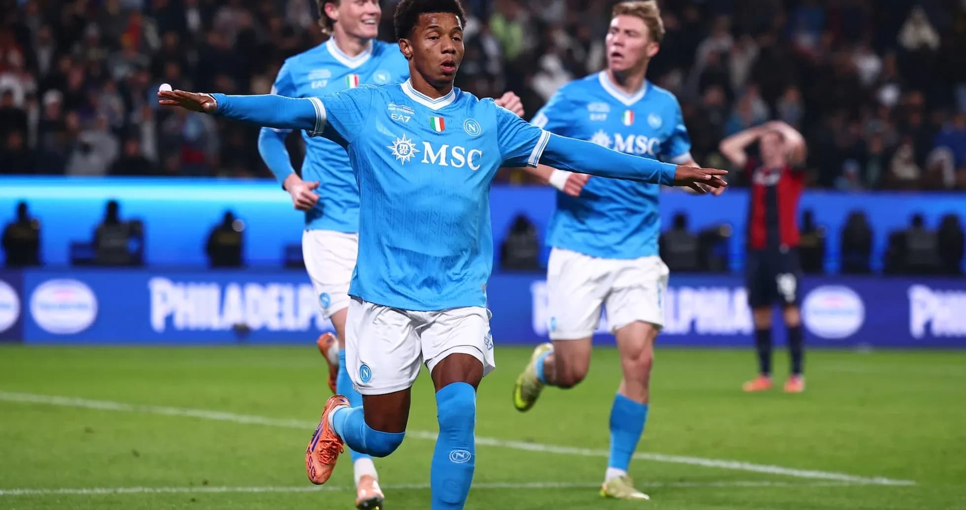 Napoli players celebrating a goal during match Napoli players celebrating a goal during match