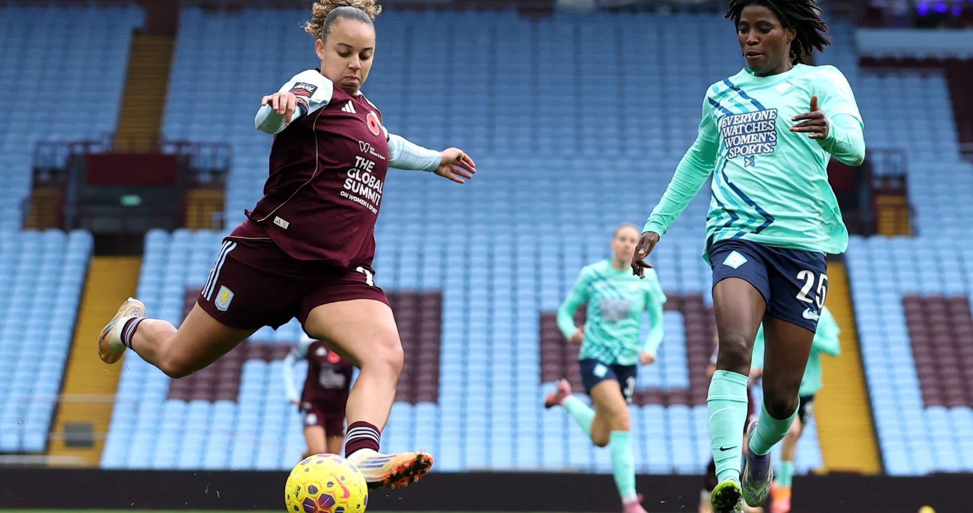 Aston Villa player kicking the ball during match Aston Villa player kicking the ball during match