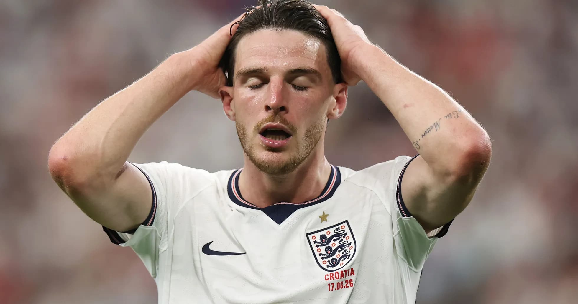 Player holding head in distress during match Player holding head in distress during match