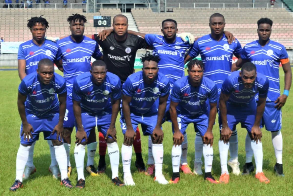 Rivers United team lineup before the match Rivers United team lineup before the match