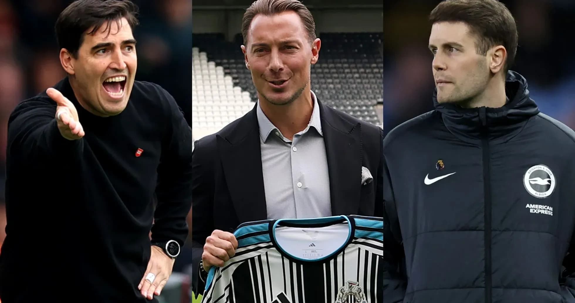 Three football coaches on the sidelines Three football coaches on the sidelines