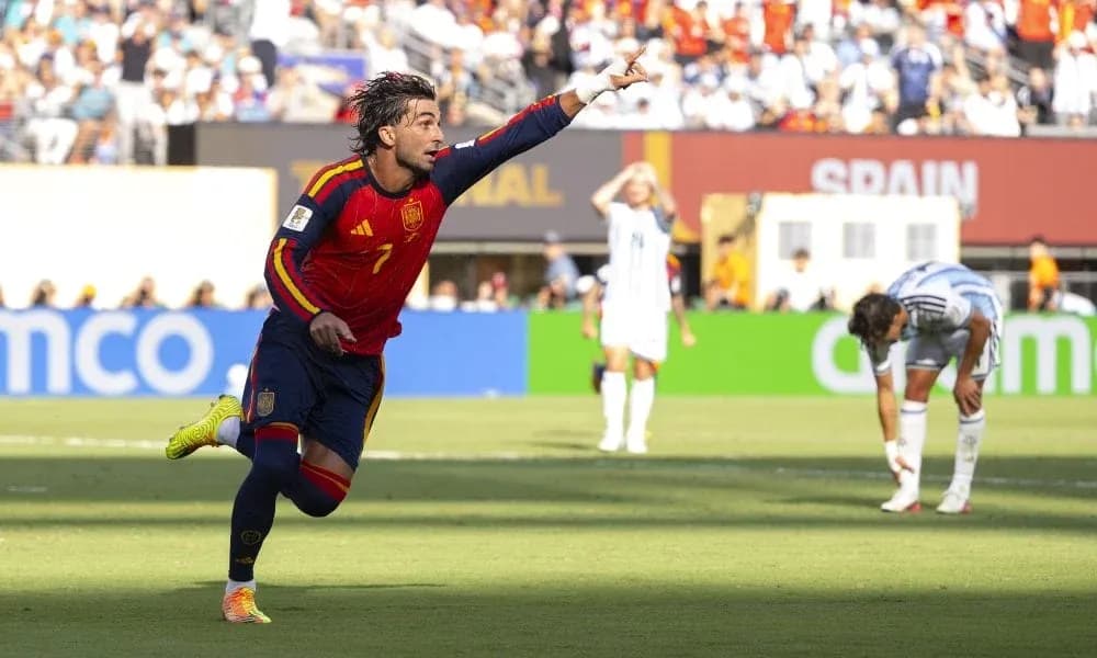 Spain player celebrating a goal during match Spain player celebrating a goal during match