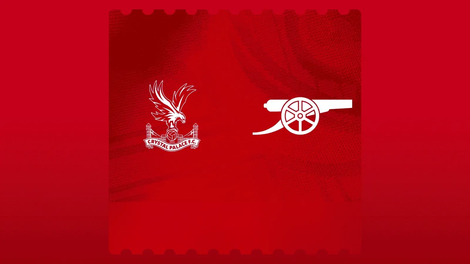 Logos of Crystal Palace and Arsenal on red background Logos of Crystal Palace and Arsenal on red background